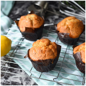 4 Large(4oz) Lemon Poppy Muffins