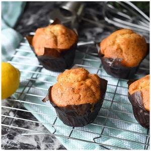 4 Large(4oz) Lemon Poppy Muffins