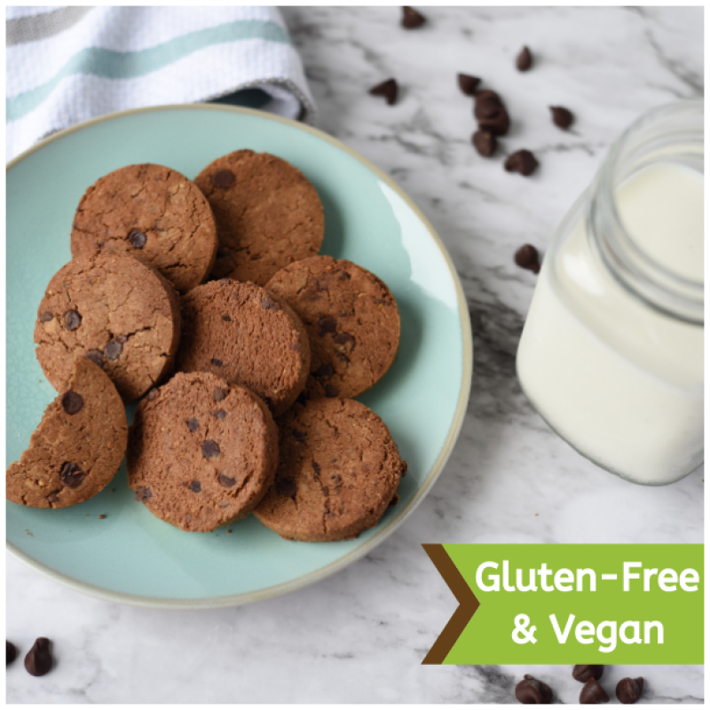 Chocolate Chip Almond Butter Cookie Bites, Vegan & Gluten-Free
