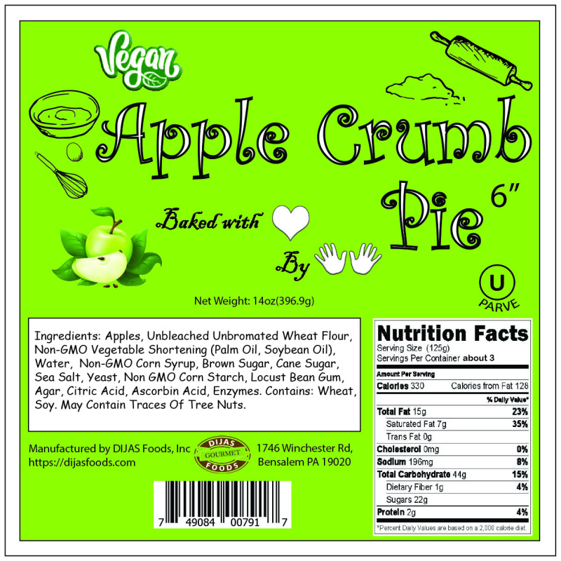 Apple Crumb Vegan 6" Pie - Image 3