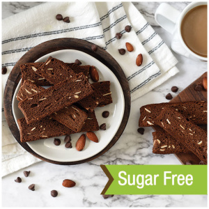 sugar free, chocolate almond, biscotti, fat free, sugar free, natural, WW, weight watchers