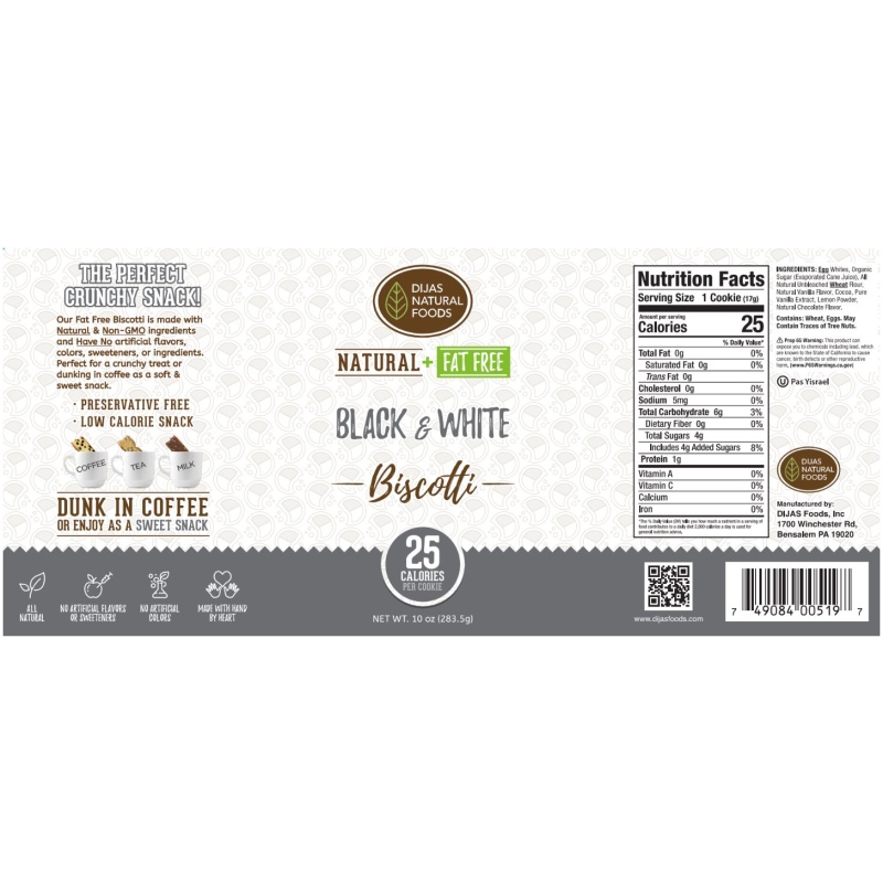 Black & White Fat-Free Biscotti Tub - Image 3