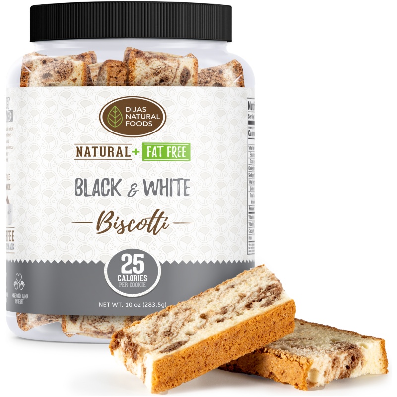 Black & White Fat-Free Biscotti Tub