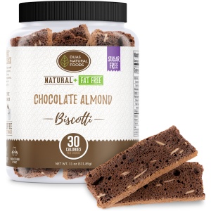 Sugar Free & Fat-Free Chocolate Almond Biscotti Tub